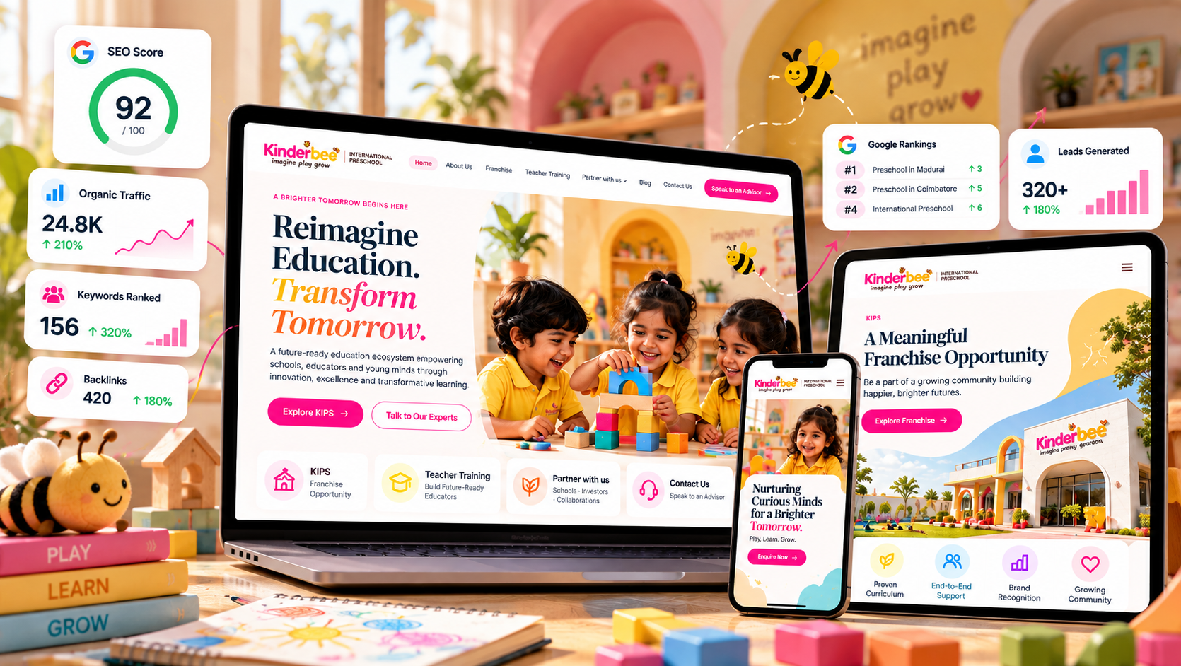 KinderBee — Education / Preschool project by Click2Client Media