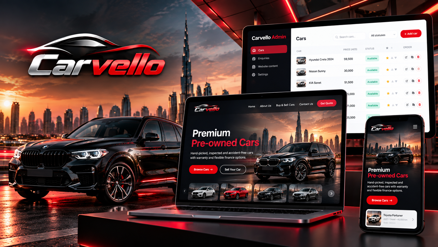 Carvello Cars — Automotive project by Click2Client Media