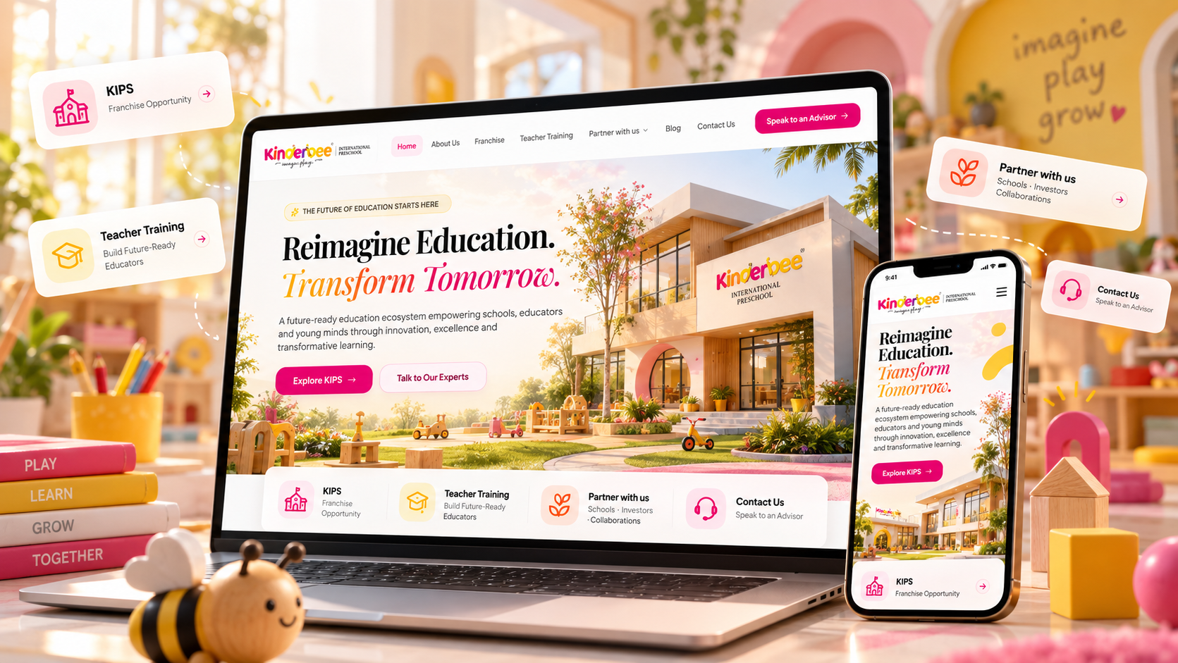 KinderBee — Education / Preschool project by Click2Client Media